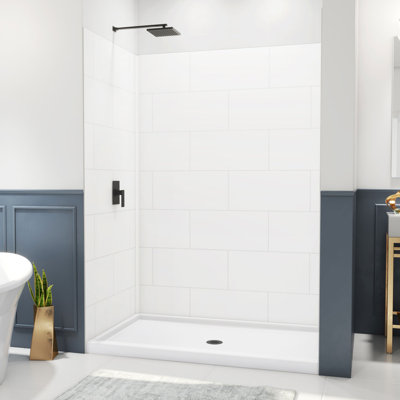 Dreamstone 60 W x 36 D x 84 H Rectangle Shower Stall and Base Included