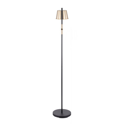 Metric Floor Lamp in Black and Antique Brass