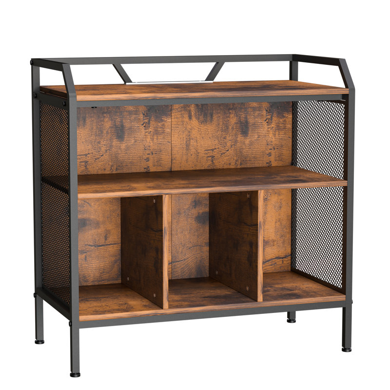 Support pour tourne-disque, support pour tourne-disque avec rangement en vinyle, support pour tablette de table tournante en bois, jusqu'à 350 organisateurs de rangement cubiques pour salon, bureau.