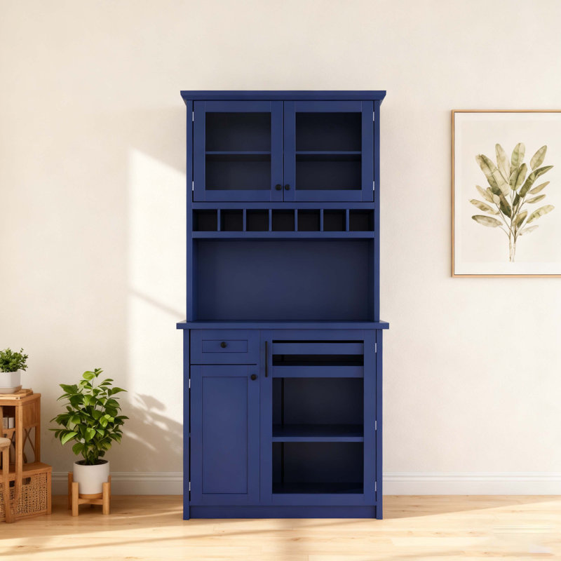 Buffet autoportant de 35,4 x 17,7 x 74,8 po Farmhouse, Bleu