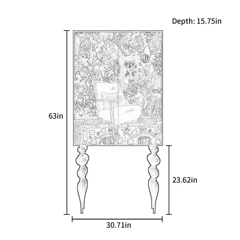 Armoire moderne à double porte minimaliste, Crème, crème