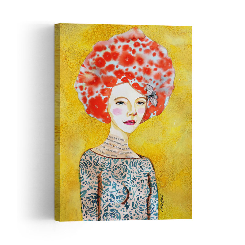 Vivre Abstract Contemporary Butterfly Portrait Wall Art Print 1 Piece Wrapped Canvas Wall Art, 60.96cm H x 40.64cm W