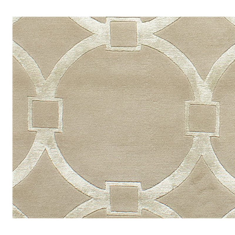Geometric Area Rug in Bisque/Ivory, Rectangle 9' x 12'