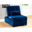 Canapé-lit convertible en velours bleu marine, coussin fourni, matériau en bois franc d'ingénierie, hauteur de 17 pouces, installation simple pour la chaise longue à espace principal avec fonctionnalité réglable, Made Living