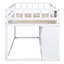 Lit mezzanine simple bas blanc avec bureau roulant et beaucoup de rangement - Bureau de construction solide en bois massif stable, tablette et tiroirs blanc, design compact-533875739