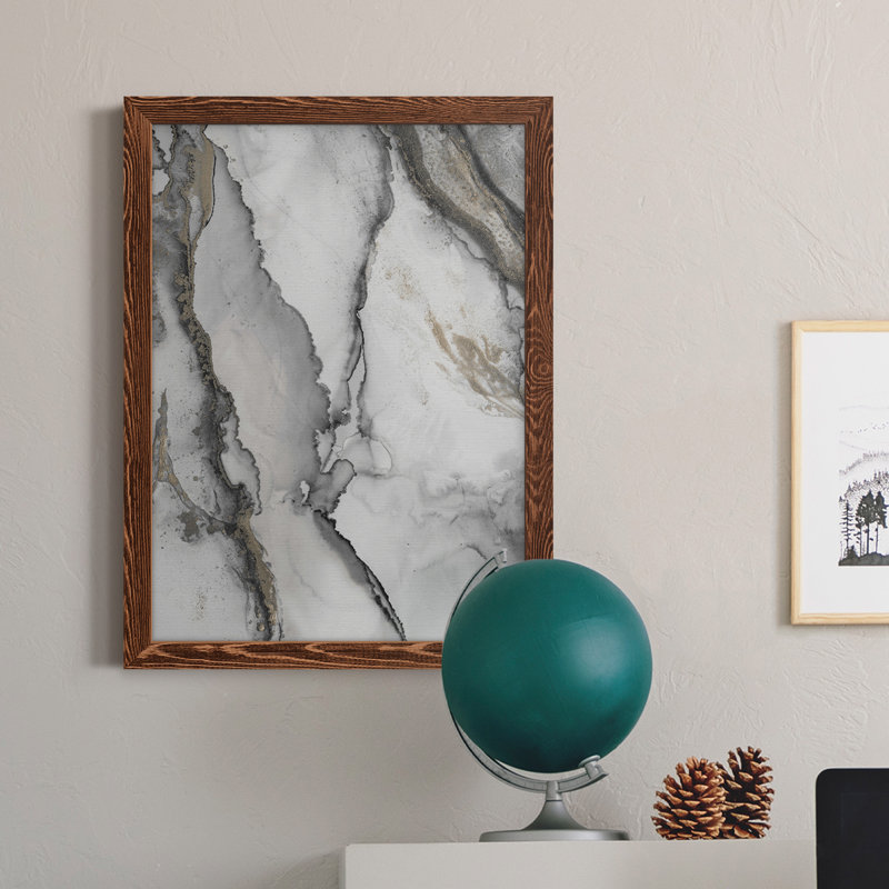«Abstract Ink Fantasy I» - reproduction de cadre photo, H 37,5 po x l 27,5 po, Toile avec cadre érable, Pas de tapis