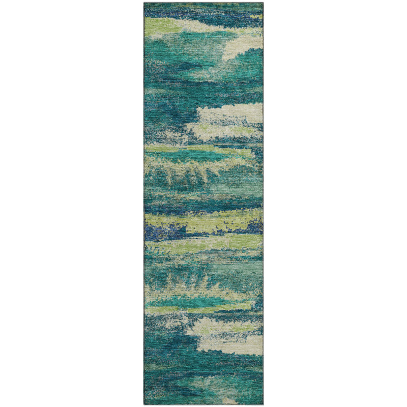 Tapis émeraude de qualité supérieure Prisco, Tapis de couloir 2 pi 3 po x 7 pi 6 po