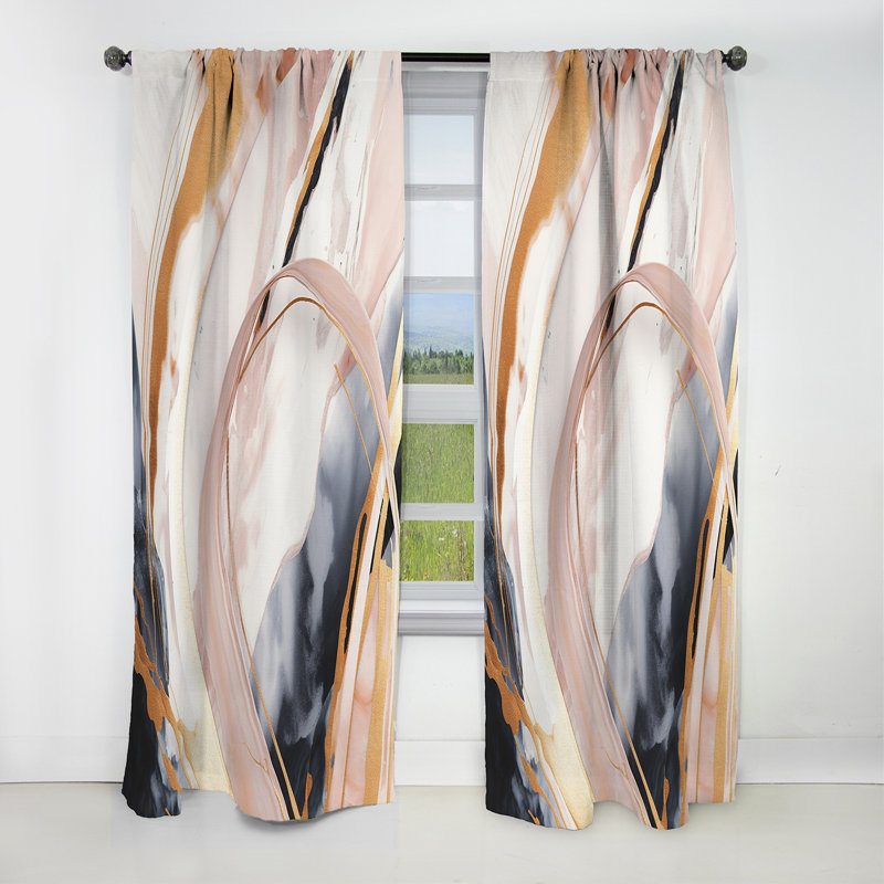 Seybert - Abstract Marble Curtain - Blackout Marble Curtain - 1 Panels, 52" W x 108" L
