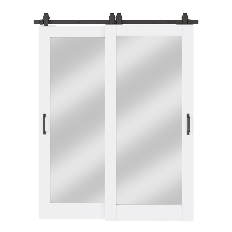 Porte de grange coulissante 80 po 1-Lite, 64 po x 80 po