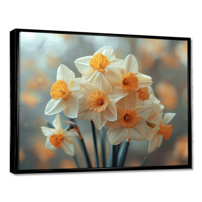 «White Orange Trumpet Of Hope Daffodils - Daffodils», art mural