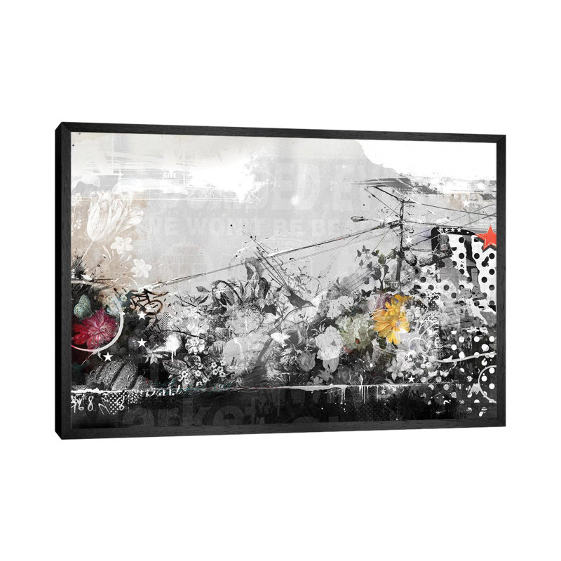 Flourish 1 Piece Wall Art on Canvas, 66.04 cm H x 45.72 cm W, Black Framed