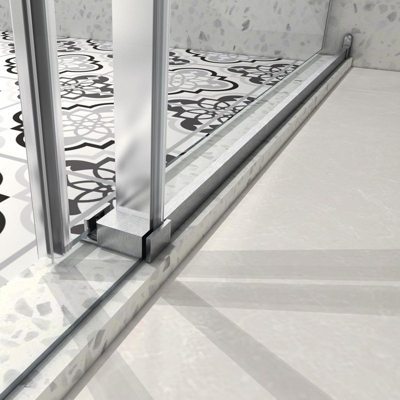 Frameless Tub Shower Door 56-60" W X 63" H, Bathtub Sliding Shower Door With 5/16"(8Mm) ANSI Thick Tempered Glass, Explosion-Proof Film, Stainless Steel Hardware, Brushed Nickel
