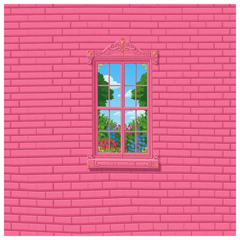 Housses de couette murales roses en brique rose, Grand lit
