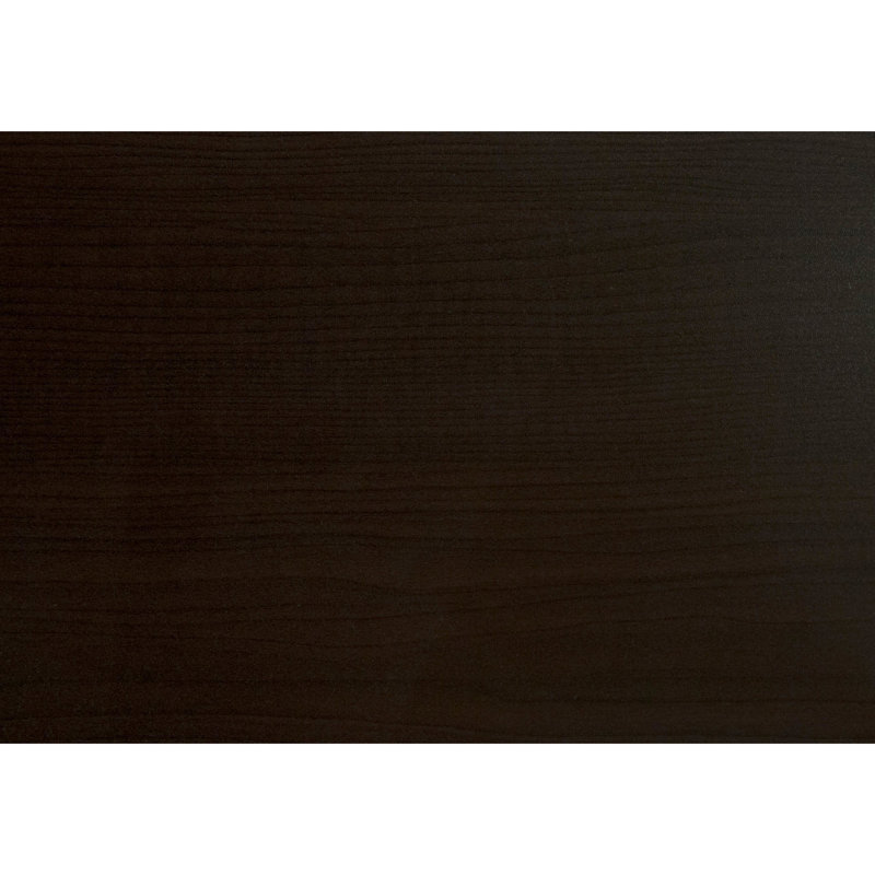 60" Rectangular Dining Table In Brown - Laminate With Shiny Metal Legs Kitchen & Dark Laminate, Legs, Modern And Versatile