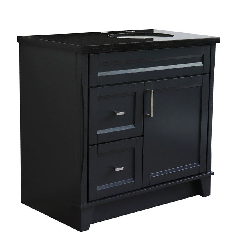 Meuble-lavabo simple 37 po Absalom, Noir