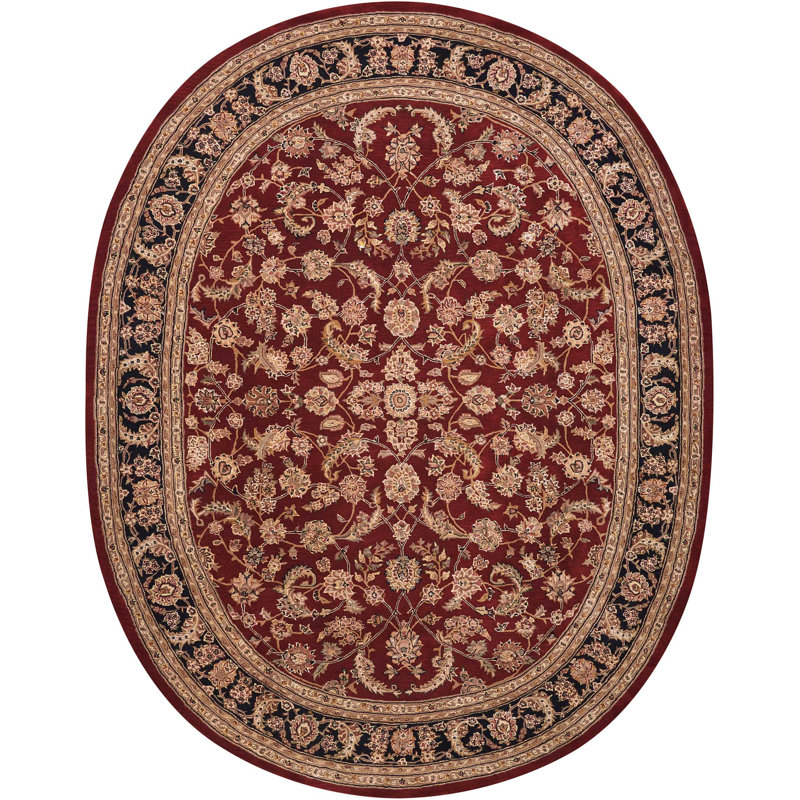 Oakleaf Wool Oriental Indoor Rug, Oval 7'6" x 9'6"