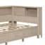 Lit de jour simple en bois avec tablettes de rangement et 3 tiroirs, lait blanc antique, fabrication, aucun sommier requis et solide-766901269