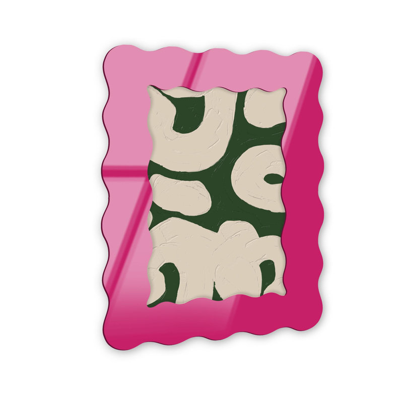 Cadre mural en acrylique gaucher par NOTORIART, 18.5" H x 13.5" W, Magenta, Wavy