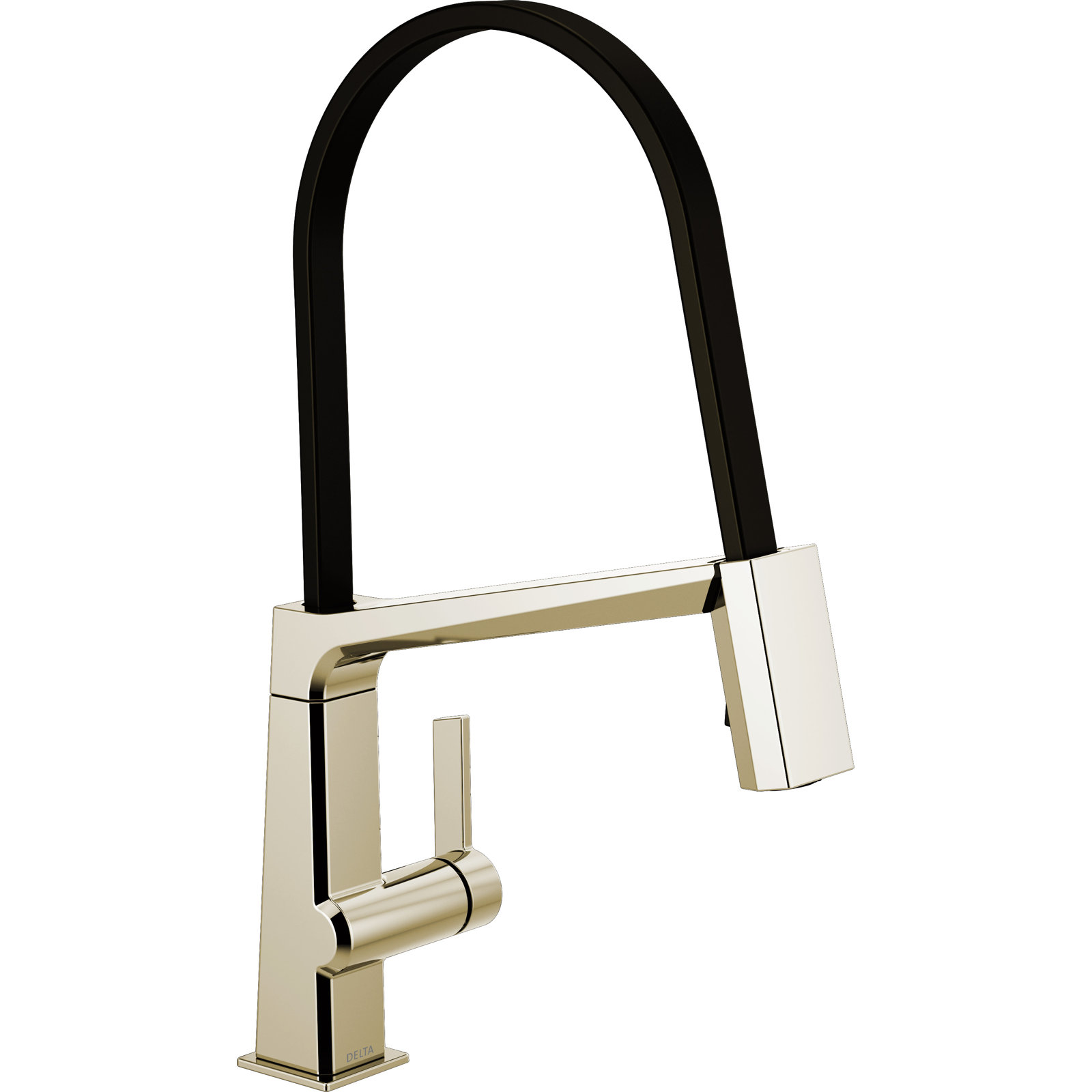Pivotal Single Handle Exposed Hose Kitchen Faucet, Polished Nickel
