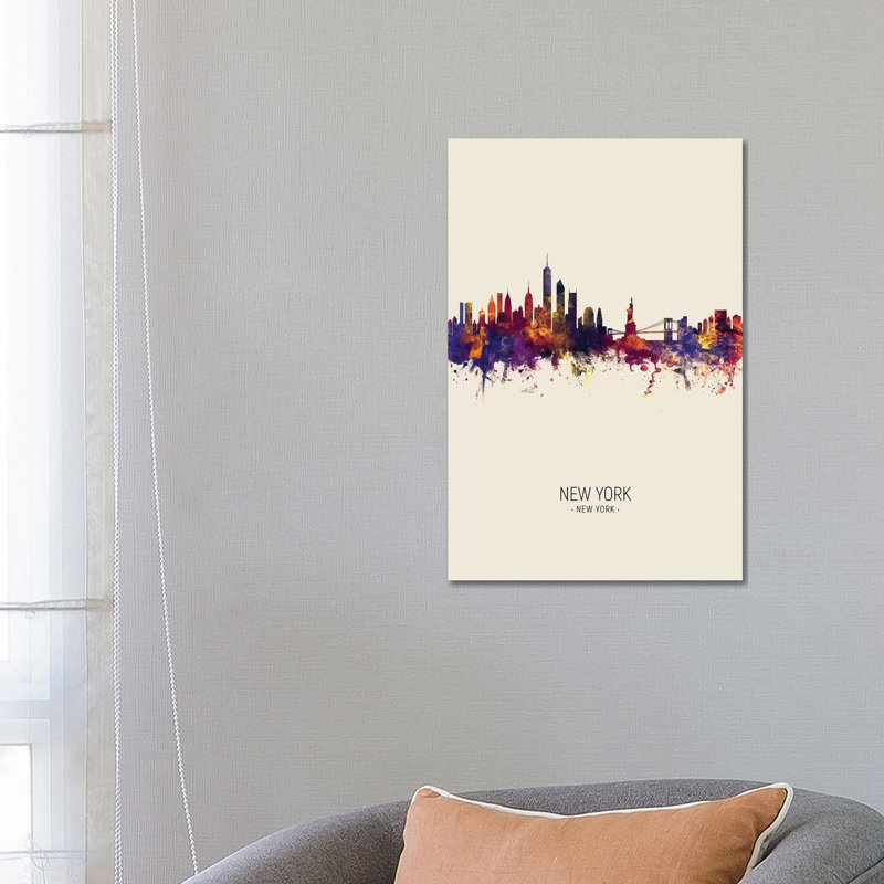 New York Skyline Fall by Michael Tompsett - 1 Piece Wrapped Canvas Wall Art, 66.04 cm H x 45.72 cm W x 3.175 cm D