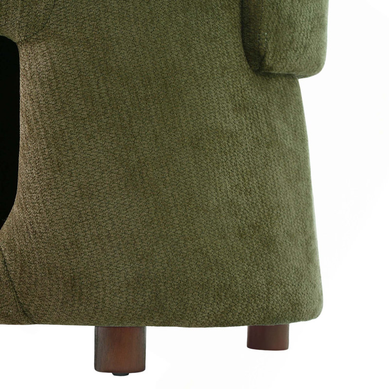 Convertible Pet Friendly Accent Chair with Hidden Pet Nook and Sturdy Support Legs, Tissu vert