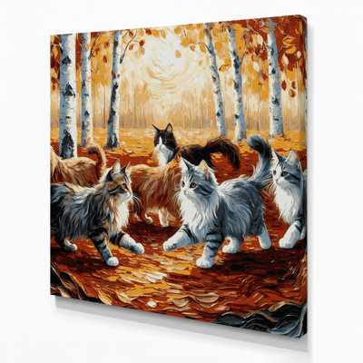 Cats Ussuri, art mural sur toile brune