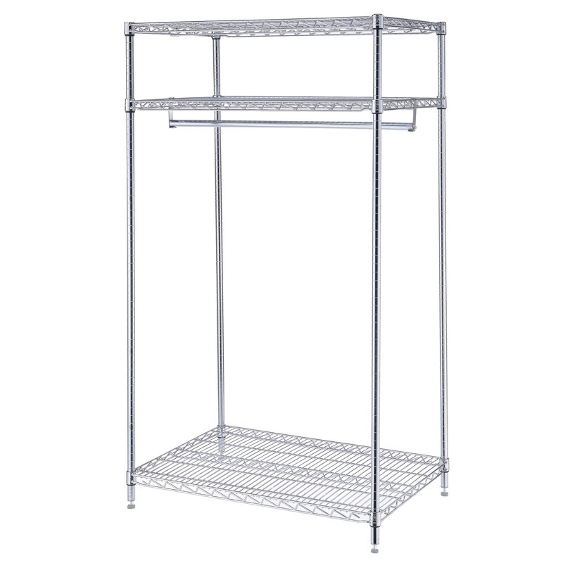 Porte-vêtements de plancher 3 tablettes, H 74 po x l 60 po x P 24 po