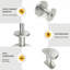 Lot de 10 boutons de porte ronds en nickel brossé pour meubles de cuisine et de salle de bain. Poignées en alliage de zinc massif.-136359577
