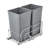 Double Pullout Waste Container Kitchen Trash Can with Soft Close Grey 27QTx2