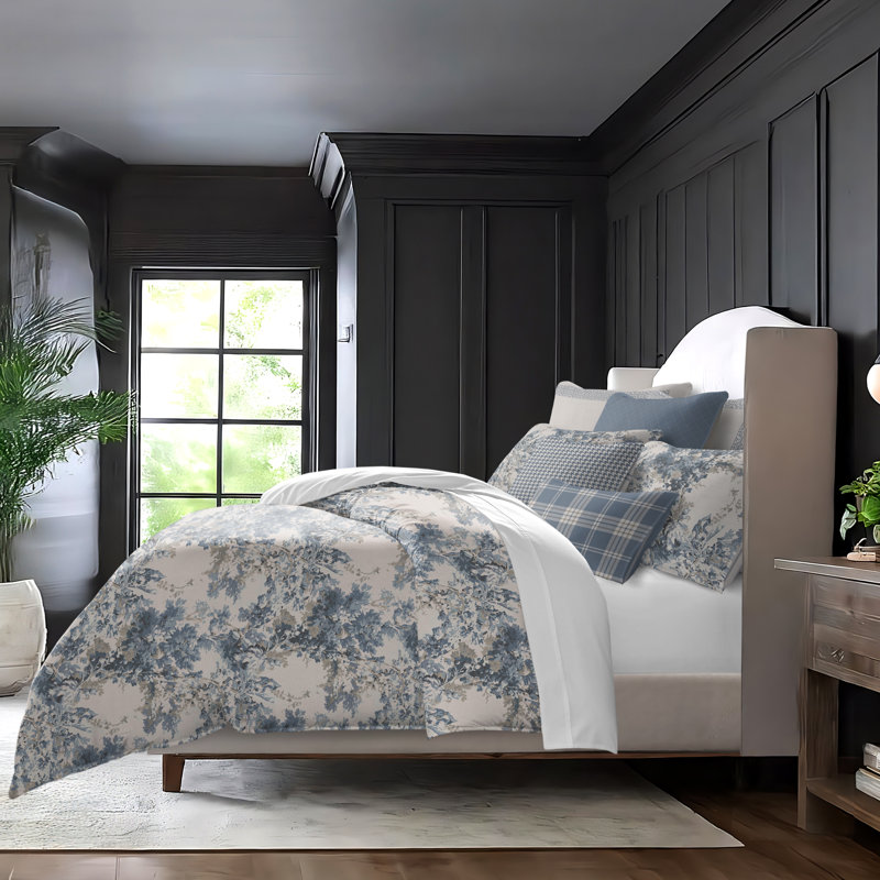 Dolce  Blue Fog Cotton Coverlet Set  8 Piece, Super King Coverlet + 7 Additional Pieces