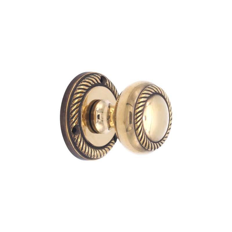 Georgian Mortice Door Knob Aged Brass, Aged Brass