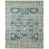 Amaris Azure Medallion Hand-Knotted Wool Area Rug