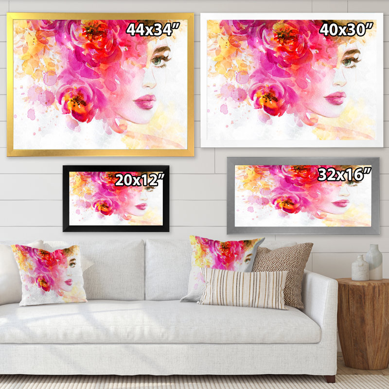 Art floral sur toile, Cadre noir, H 8 po x l 12 po x P 1,5 po