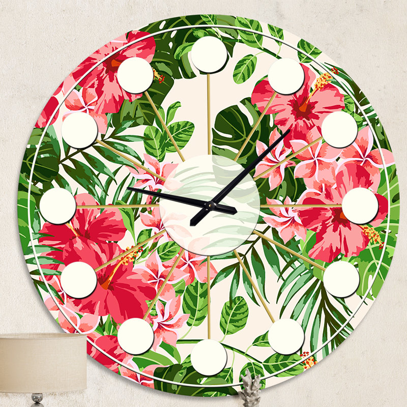 Horloge murale style tropical Mid-Century, Moyenne