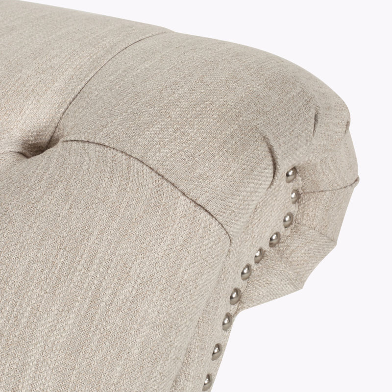 Chaise longue sans accoudoirs touffetée, Beige