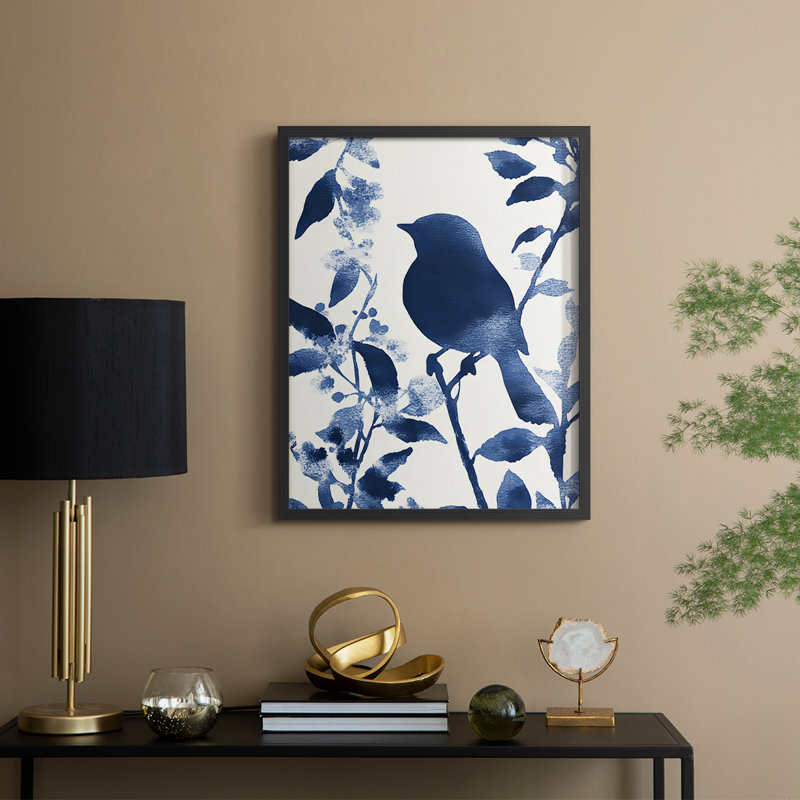FLORAL Series DLXV - reproduction encadrée de qualité supérieure - prête à être accrochée - aucun clou requis, Noir
