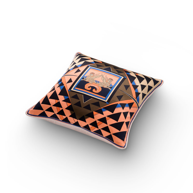 Zeugma Geometric Printed Silk Pillow