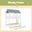 Twin Size House Bunk Bed With Trundle,Roof And Windows