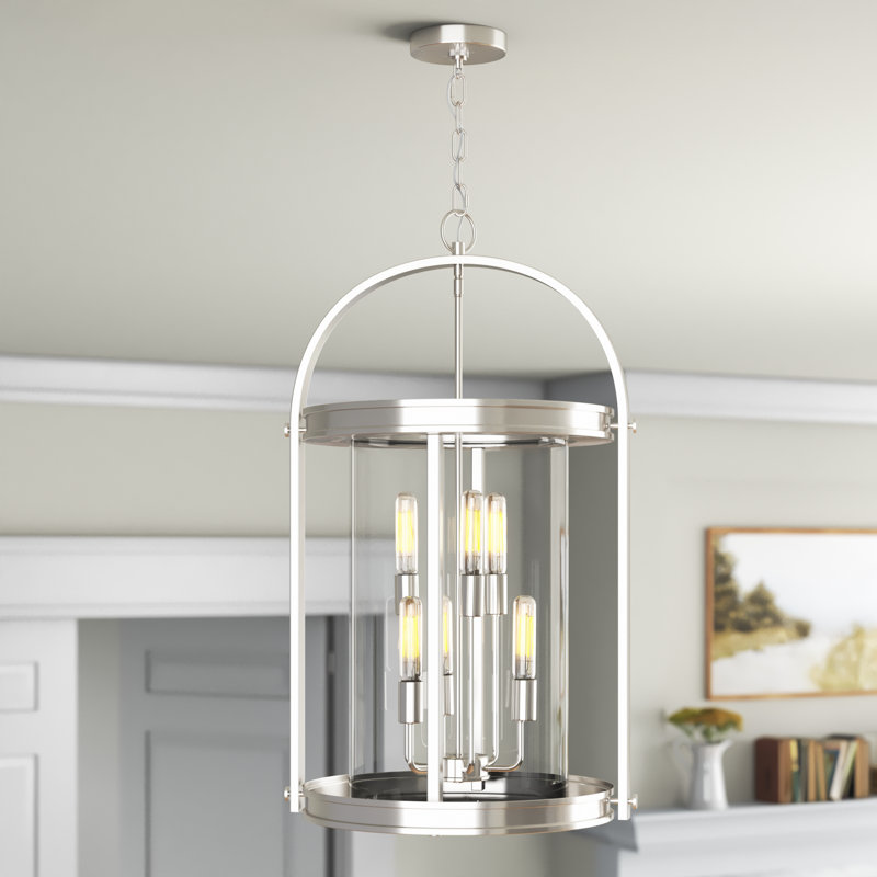 Luminaire suspendu pour lanternes 8 lumières Paolucci, Nickel poli