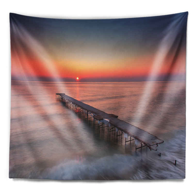 Tapisserie «Long Exposure Sea and Shore», H 68 po x l 80 po