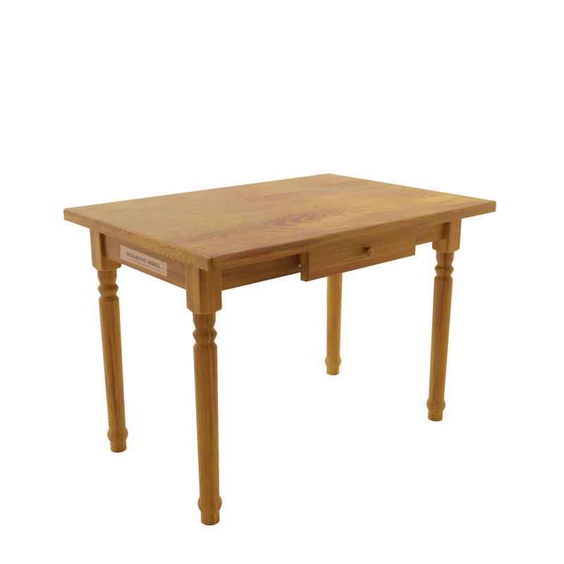 Gardner Pine Unfinished Solid Wood Dining Table, Oak, 75cm H x 120cm L x 60cm W