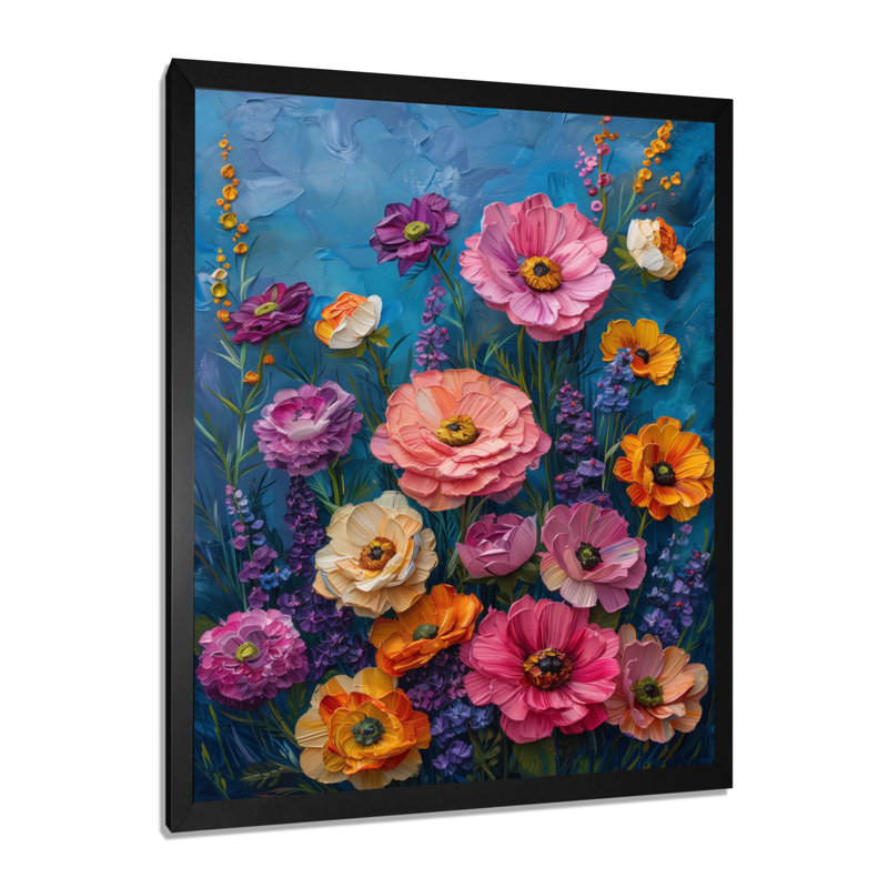Reproduction d'art mural rose mauve frénésie - II, Toile encadrée noire simple, H 16 po x l 32 po x P 1 po