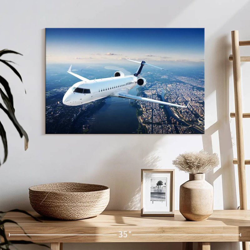 Mehar Flying Private Jet, 16" H x 24" W