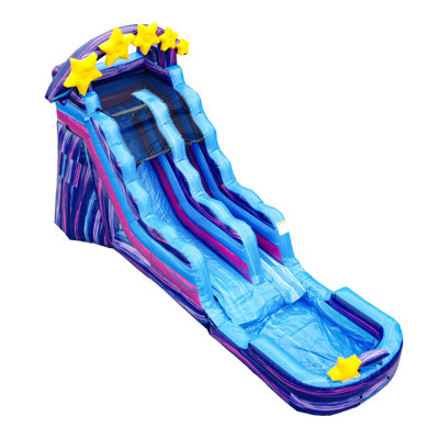 Glissade d'eau gonflable de qualité commerciale 15 pi avec piscine JumpOrange Galaxy