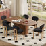 Ensemble de table de salle à manger moderne extensible en MDF de 55,11 po à 70,86 po pour 4 à 6 personnes avec chaises rembourrées en chenille, ensemble de mobilier de cuisine et de salle à manger extensible peu encombrant, ensemble de table de salle à manger confortable et élégant
