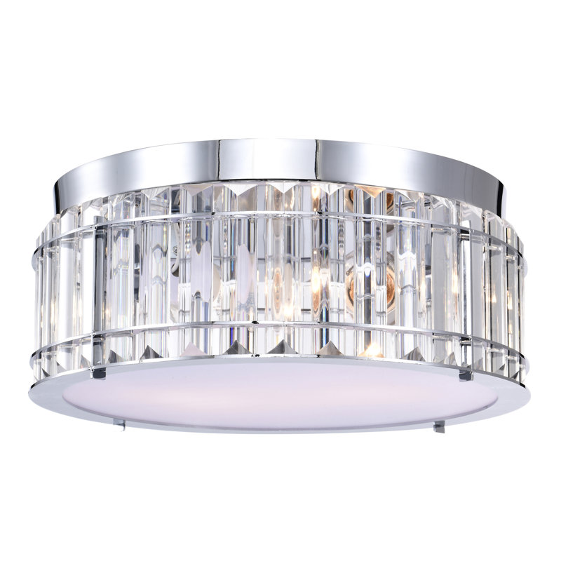 Crystal LED Flush Mount, Chrome Polish