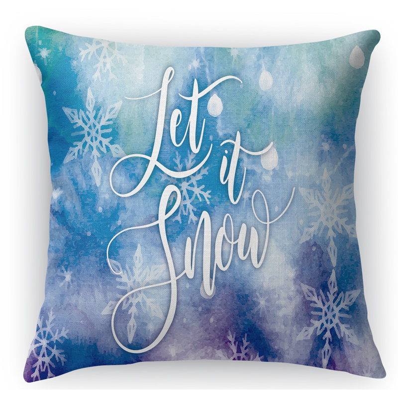 Coussin décoratif intérieur / extérieur Let it Snow Let It Snow, 16 po x 1 po, Carré