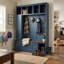 Arbre d'entrée U-Can avec crochets, banc à chaussures et armoire de rangement en bleu marine U-Can-1524515007