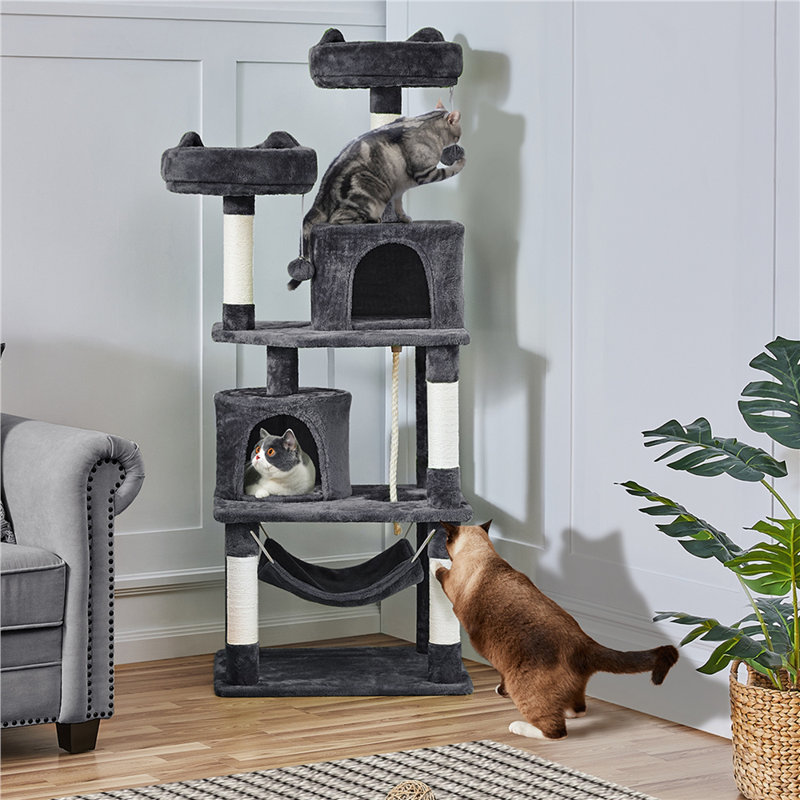 Tall Multi Level Cat Tree, Dark Grey