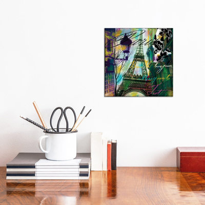 To Paris With Love I by Color Bakery - Wrapped Canvas Painting